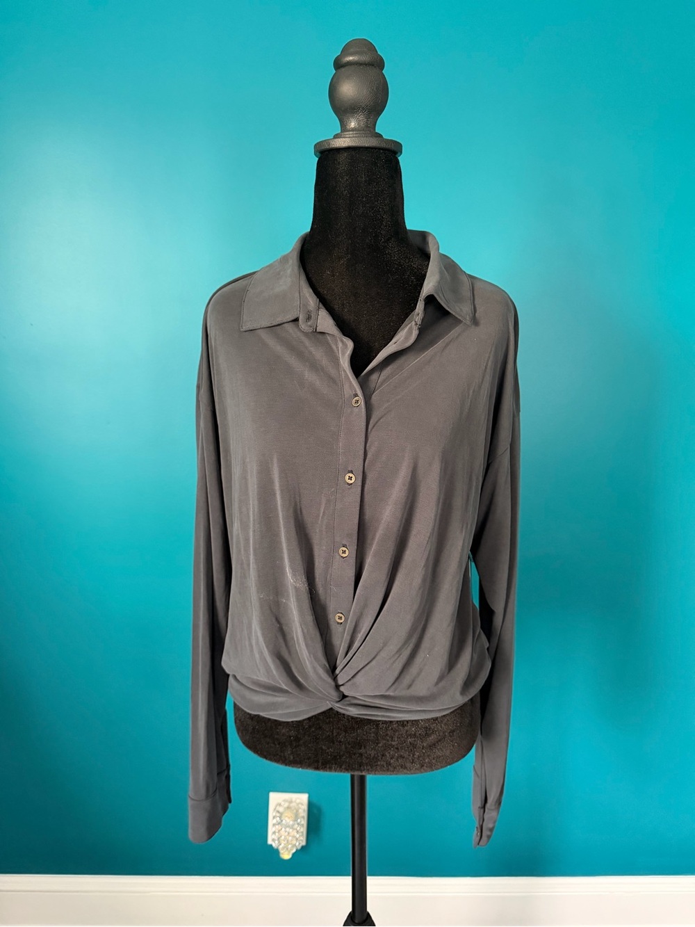 NWT Lucky Brand Women's Blouse Modal Blend Flowy Long Sleeve.
